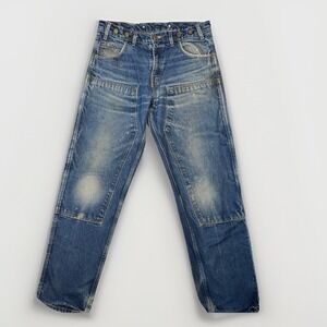 Vintage PRISON BLUES Double Knee Jeans Mens 36x34 PRSN BLU Distressed